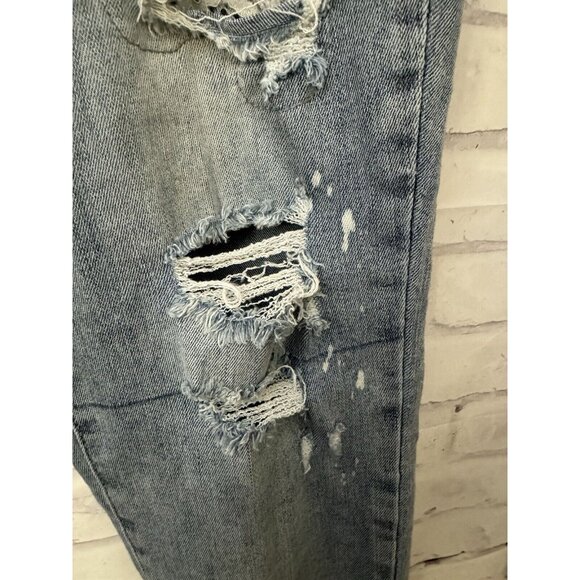 Judy Blue Size 13/31 Lace Patch Distressed Mid Rise Skinny Jeans Stretch - Picture 3 of 11